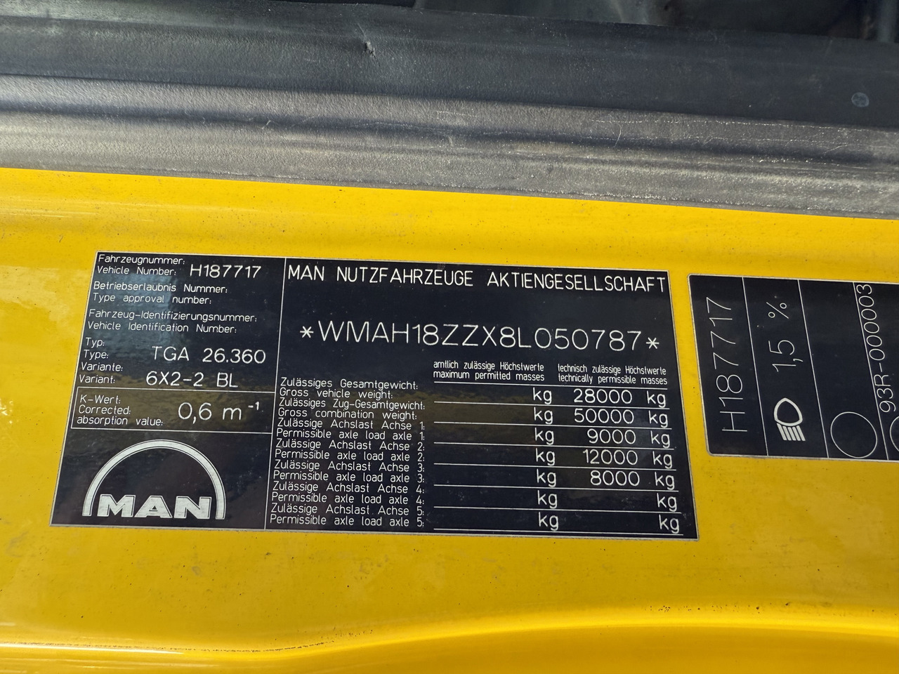 MAN TGA 26.360 6X2 Kipper Kran Palfinger 15500 - Φορτηγό ανατρεπόμενο, Φορτηγό με γερανό: φωτογραφία 5 MAN TGA 26.360 6X2 Kipper Kran Palfinger 15500 - Φορτηγό ανατρεπόμενο, Φορτηγό με γερανό: φωτογραφία 5