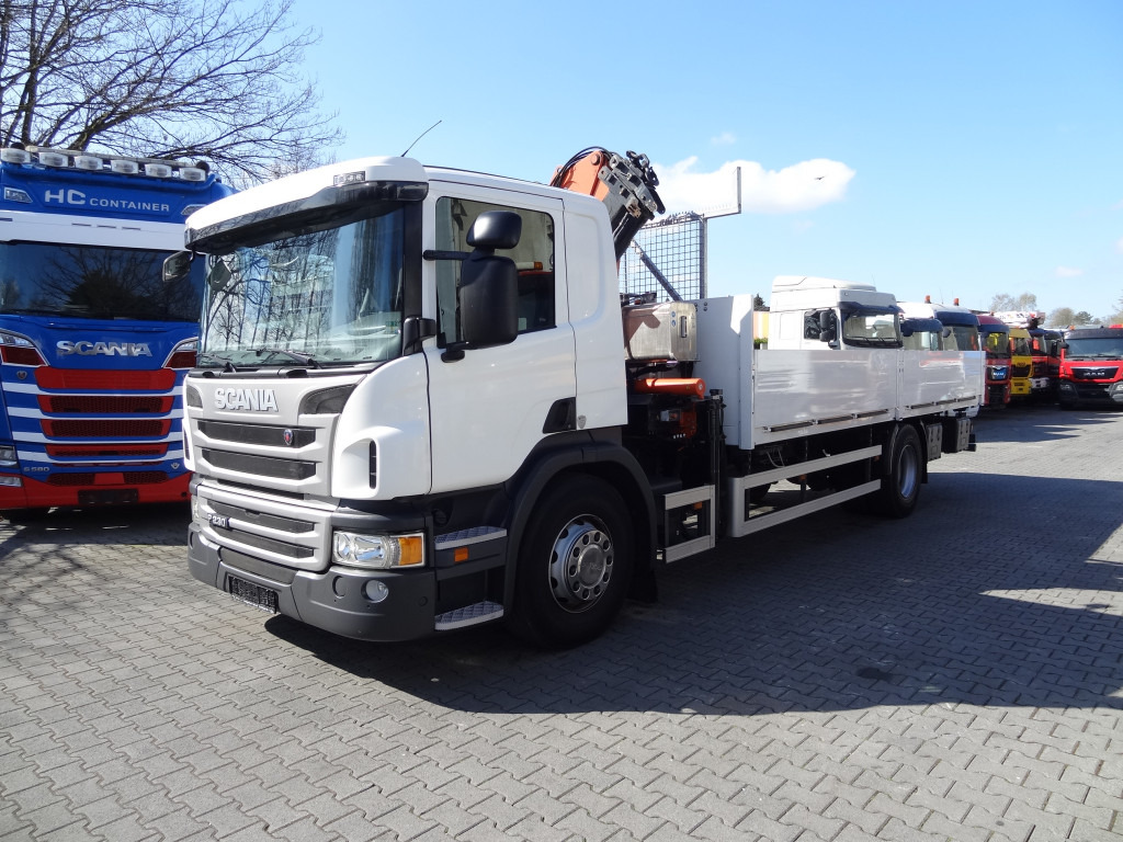 Scania P230 4X2 Kran Atlas 92.2 A2 - Φορτηγό με ανοιχτή καρότσα, Φορτηγό με γερανό: φωτογραφία 1 Scania P230 4X2 Kran Atlas 92.2 A2 - Φορτηγό με ανοιχτή καρότσα, Φορτηγό με γερανό: φωτογραφία 1