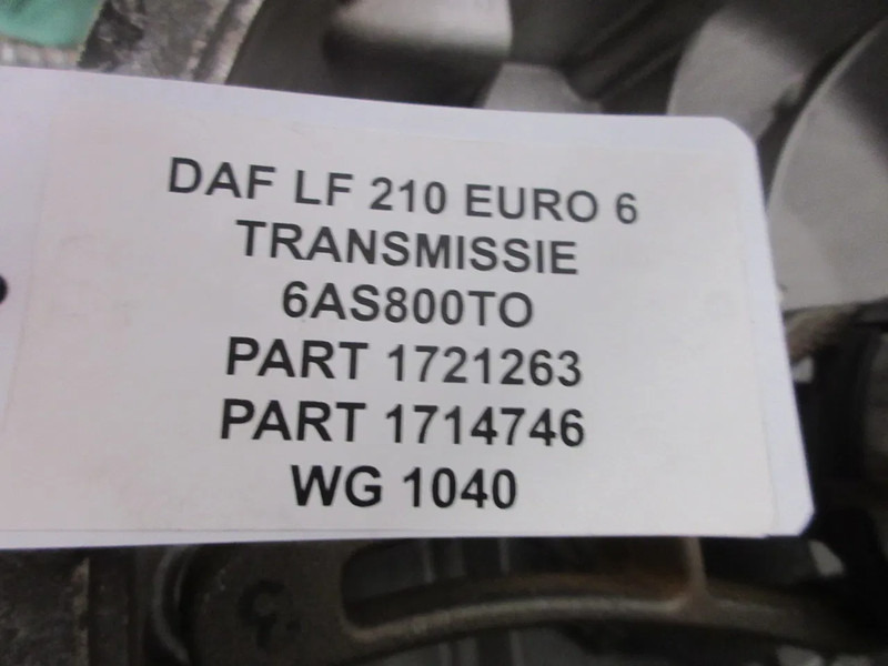 DAF 1721263 // 1714746 // 6AS800TO TRANSMISSIE DAF LF 210 EURO 6 MODEL 2020 - Κιβώτιο ταχυτήτων για Φορτηγό: φωτογραφία 5 DAF 1721263 // 1714746 // 6AS800TO TRANSMISSIE DAF LF 210 EURO 6 MODEL 2020 - Κιβώτιο ταχυτήτων για Φορτηγό: φωτογραφία 5