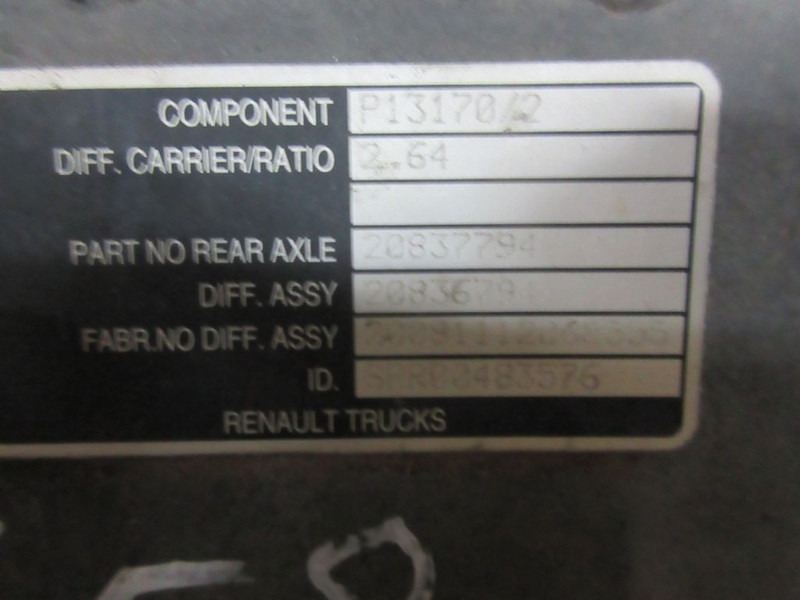 Renault 2083679/P13170/2/SPR00483576 RATIO 2,64 RENAULT AE OF PRIMUIN DIFFERENTIEEL - Διαφορικό για Φορτηγό: φωτογραφία 5 Renault 2083679/P13170/2/SPR00483576 RATIO 2,64 RENAULT AE OF PRIMUIN DIFFERENTIEEL - Διαφορικό για Φορτηγό: φωτογραφία 5