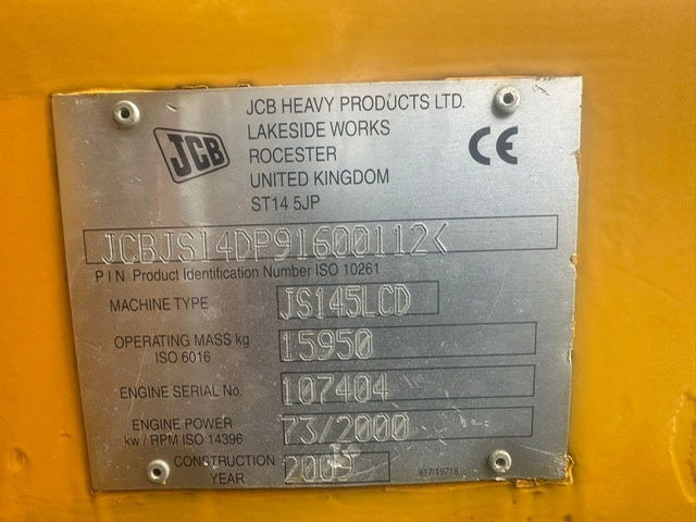 JCB JS145 LCD - Ερπυστριοφόρος εκσκαφέας: φωτογραφία 5 JCB JS145 LCD - Ερπυστριοφόρος εκσκαφέας: φωτογραφία 5