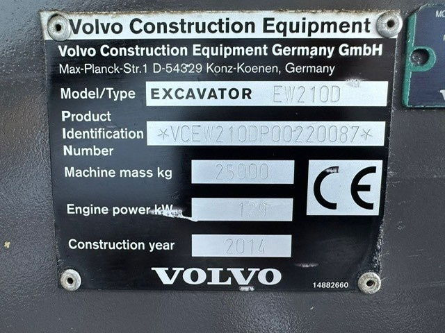 Μηχάνημα Διαχείρισης Υλικών Volvo EW210D MH: φωτογραφία 8 Μηχάνημα Διαχείρισης Υλικών Volvo EW210D MH: φωτογραφία 8