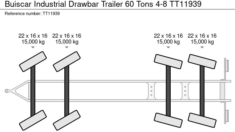 Τρέιλερ πλατφόρμα/ Καρότσα Buiscar Industrial Drawbar Trailer 60 Tons 4-8: φωτογραφία 14