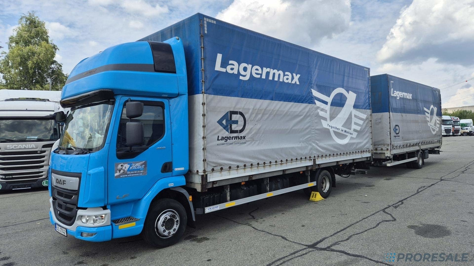 DAF LF 260 FA EURO 6 valník s plachtou + hydraulické čelo - prodejné jen s přívěsem GTS P0471Z - cena je za celou soupravu - Φορτηγό μουσαμάς: φωτογραφία 2 DAF LF 260 FA EURO 6 valník s plachtou + hydraulické čelo - prodejné jen s přívěsem GTS P0471Z - cena je za celou soupravu - Φορτηγό μουσαμάς: φωτογραφία 2