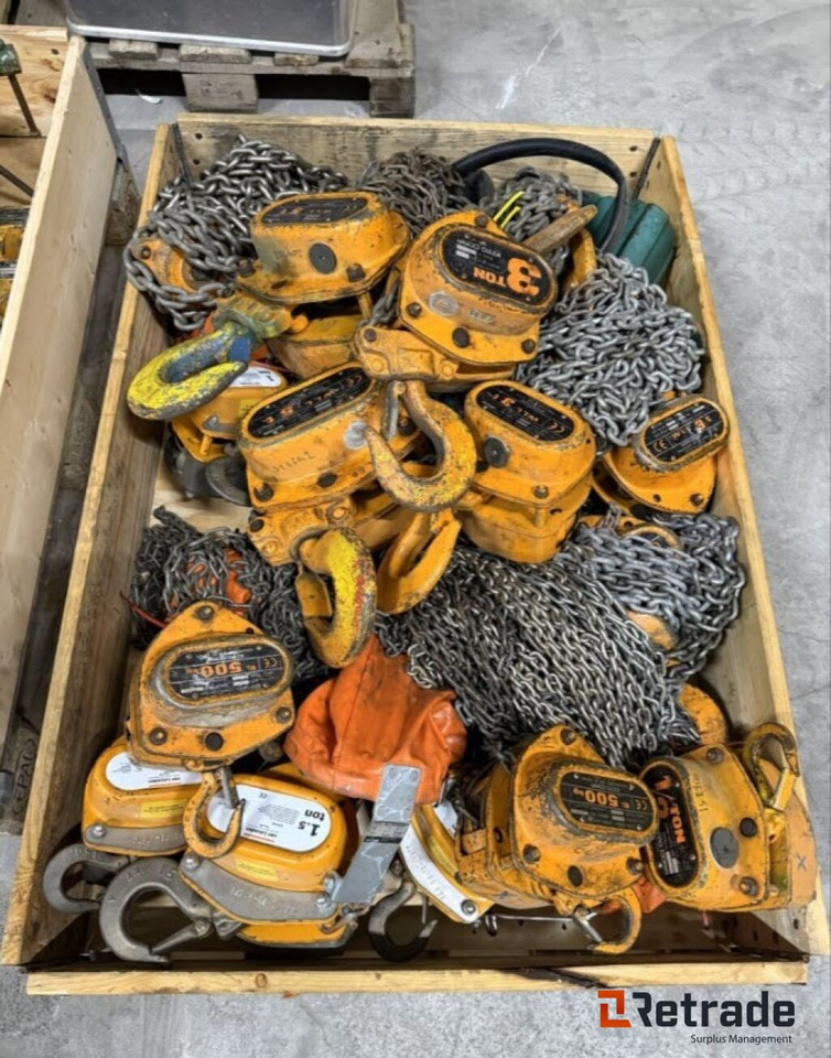 39 stk. kjettingtaljer / 39 pcs chain hoists - Εξοπλισμός αποθήκης: φωτογραφία 1 39 stk. kjettingtaljer / 39 pcs chain hoists - Εξοπλισμός αποθήκης: φωτογραφία 1