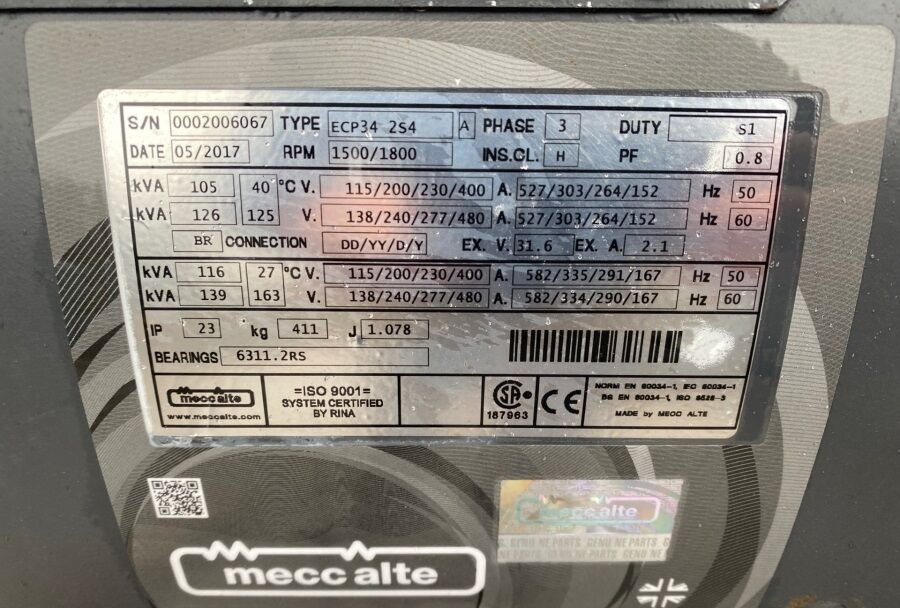 Diversen ECP34 2S4 - Iveco Engine,126kVA,New oils, filters, Mecc Alte ECP34 2S4 - Iveco Engine,126kVA,New oils, filters, Like New - Βιομηχανική γεννήτρια: φωτογραφία 4 Diversen ECP34 2S4 - Iveco Engine,126kVA,New oils, filters, Mecc Alte ECP34 2S4 - Iveco Engine,126kVA,New oils, filters, Like New - Βιομηχανική γεννήτρια: φωτογραφία 4
