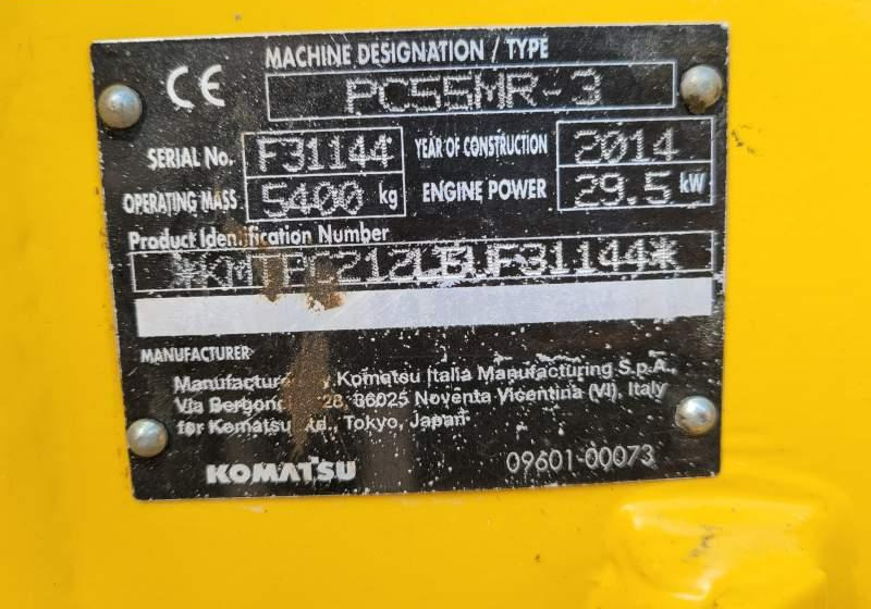 Ερπυστριοφόρος εκσκαφέας Komatsu PC55MR-3 / SPROWADZONA / 4 380 MTH: φωτογραφία 15