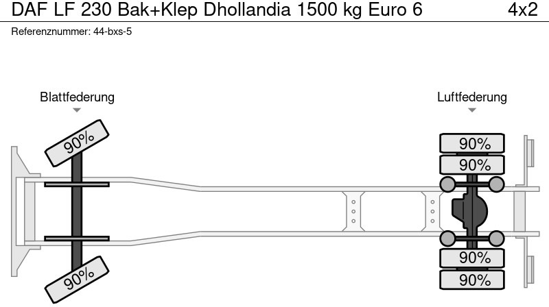 Φορτηγό κόφα DAF LF 230 Bak+Klep Dhollandia 1500 kg Euro 6: φωτογραφία 20 Φορτηγό κόφα DAF LF 230 Bak+Klep Dhollandia 1500 kg Euro 6: φωτογραφία 20