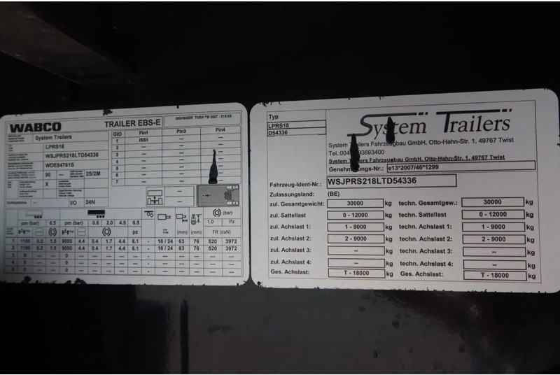 SYSTEM TRAILERS LPRS 18. 2 asser gesloten + stuuras en klep Dhollandia 2000 KG Daytona Grey - Επικαθήμενο κόφα: φωτογραφία 5 SYSTEM TRAILERS LPRS 18. 2 asser gesloten + stuuras en klep Dhollandia 2000 KG Daytona Grey - Επικαθήμενο κόφα: φωτογραφία 5