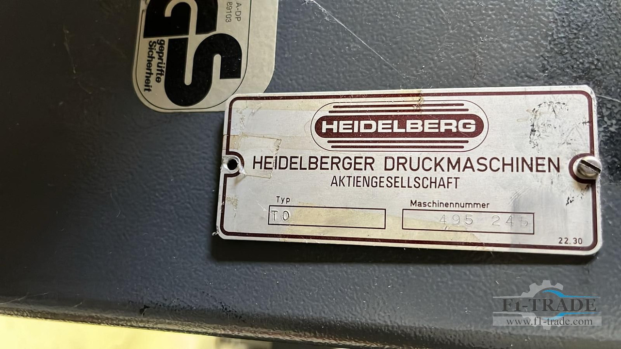 Heidelberg TOK (15Mio.) - Μηχανή εκτύπωσης offset: φωτογραφία 5 Heidelberg TOK (15Mio.) - Μηχανή εκτύπωσης offset: φωτογραφία 5