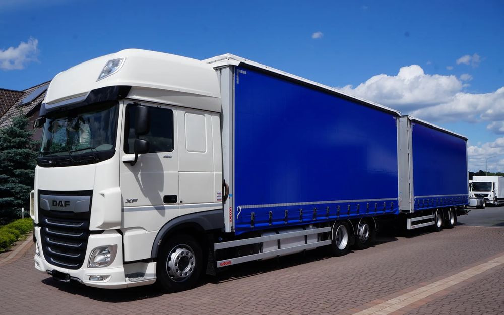 DAF XF 480 EURO 6 ZESTAW TANDEM PRZEJAZDOWY 120 M3 7,7 M + 7,7 M WECON - Φορτηγό μουσαμάς: φωτογραφία 2 DAF XF 480 EURO 6 ZESTAW TANDEM PRZEJAZDOWY 120 M3 7,7 M + 7,7 M WECON - Φορτηγό μουσαμάς: φωτογραφία 2