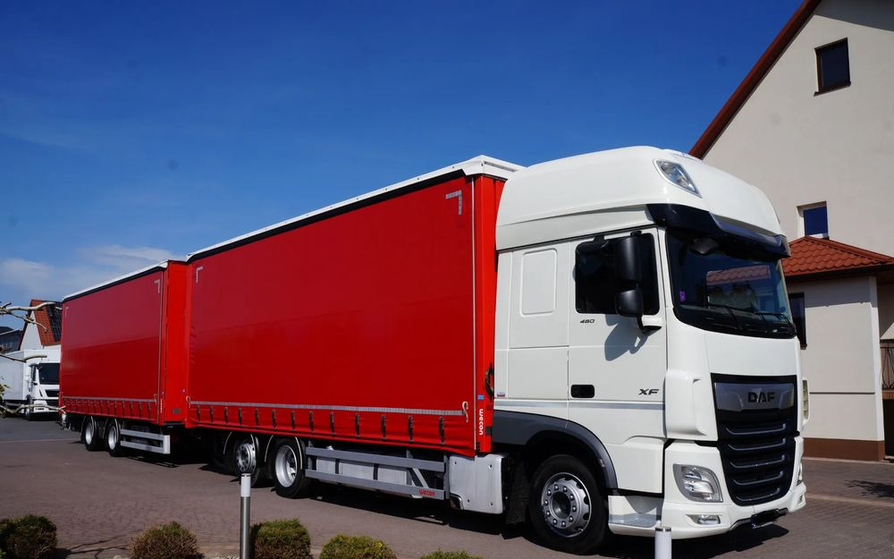 DAF XF 480 EURO 6 ZESTAW TANDEM PRZEJAZDOWY 120 M3 7,8 M + 7,8 M WECON - Φορτηγό μουσαμάς: φωτογραφία 1 DAF XF 480 EURO 6 ZESTAW TANDEM PRZEJAZDOWY 120 M3 7,8 M + 7,8 M WECON - Φορτηγό μουσαμάς: φωτογραφία 1