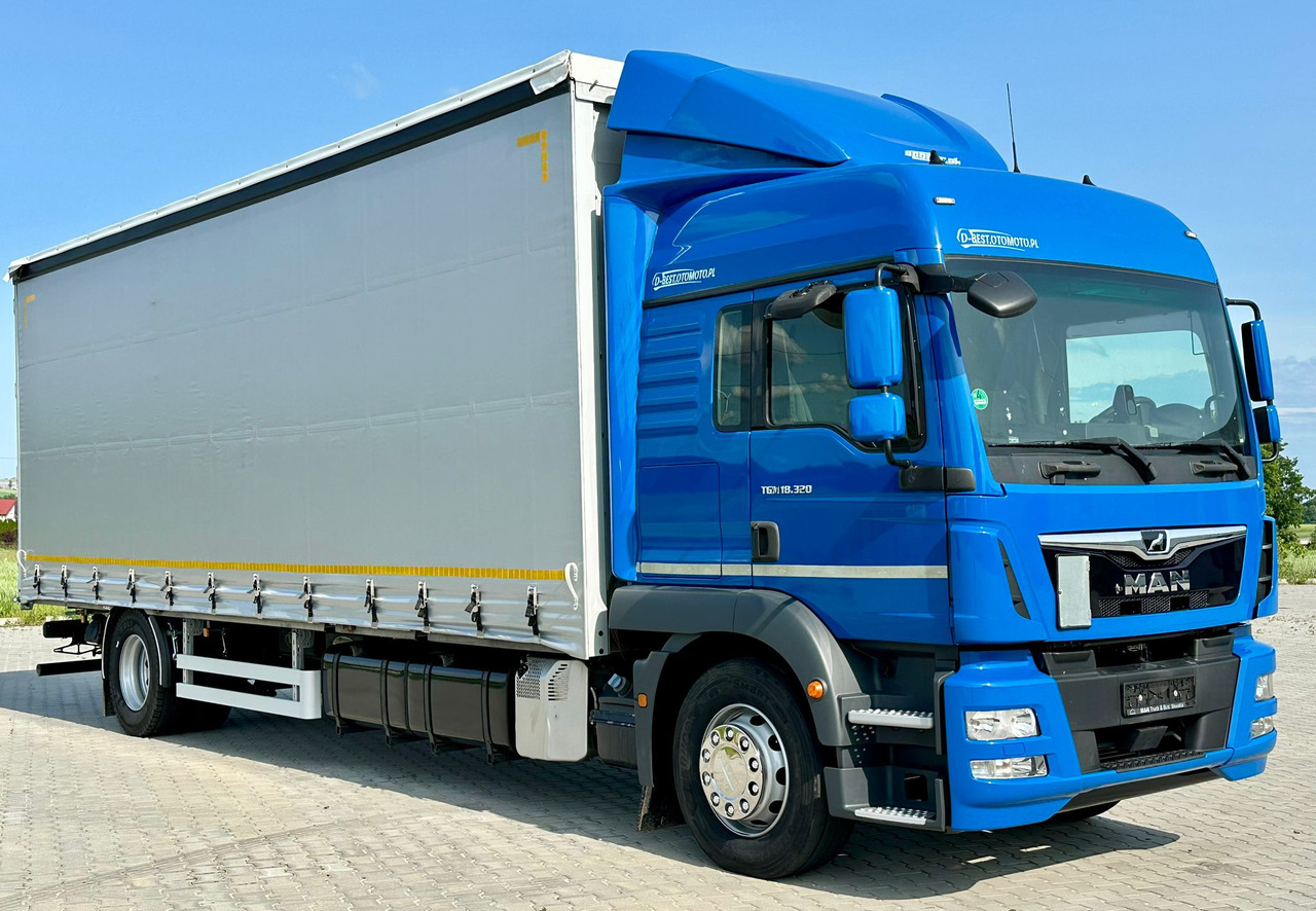 MAN TGM 18.320 / FIRANKA / 20 EUROPALET / 8.3 M DŁUGOŚCI / AUTOMAT / SYPIALKA / 2018 ROK / 9 809 KG ŁADOWNOŚCI - Φορτηγό μουσαμάς: φωτογραφία 1 MAN TGM 18.320 / FIRANKA / 20 EUROPALET / 8.3 M DŁUGOŚCI / AUTOMAT / SYPIALKA / 2018 ROK / 9 809 KG ŁADOWNOŚCI - Φορτηγό μουσαμάς: φωτογραφία 1