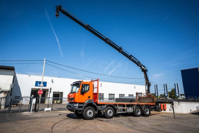 Renault KERAX 430 DXI+ HIAB 16 T/m + 5 EXT - Φορτηγό με ανοιχτή καρότσα, Φορτηγό με γερανό: φωτογραφία 1 Renault KERAX 430 DXI+ HIAB 16 T/m + 5 EXT - Φορτηγό με ανοιχτή καρότσα, Φορτηγό με γερανό: φωτογραφία 1
