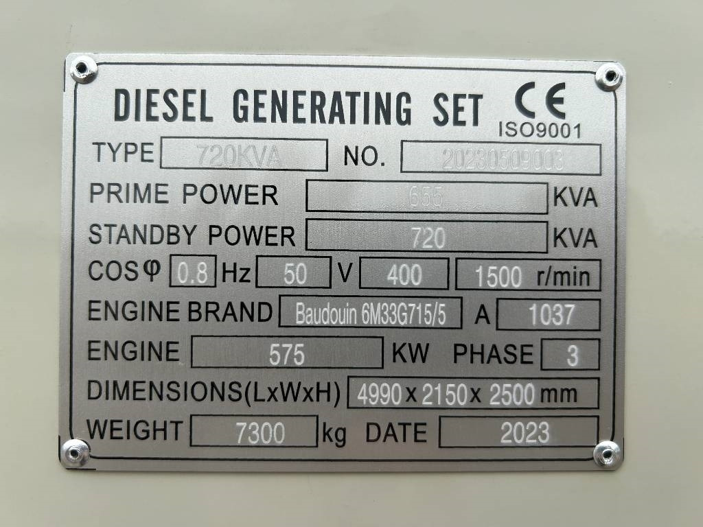 Baudouin 6M33G715/5 - 720 kVA Generator - DPX-19879.1 - Βιομηχανική γεννήτρια: φωτογραφία 4 Baudouin 6M33G715/5 - 720 kVA Generator - DPX-19879.1 - Βιομηχανική γεννήτρια: φωτογραφία 4
