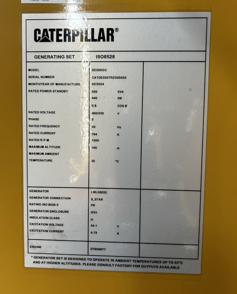 CAT DE550GC - 550 kVA Stand-by Generator - DPX-18221  - Βιομηχανική γεννήτρια: φωτογραφία 4 CAT DE550GC - 550 kVA Stand-by Generator - DPX-18221  - Βιομηχανική γεννήτρια: φωτογραφία 4