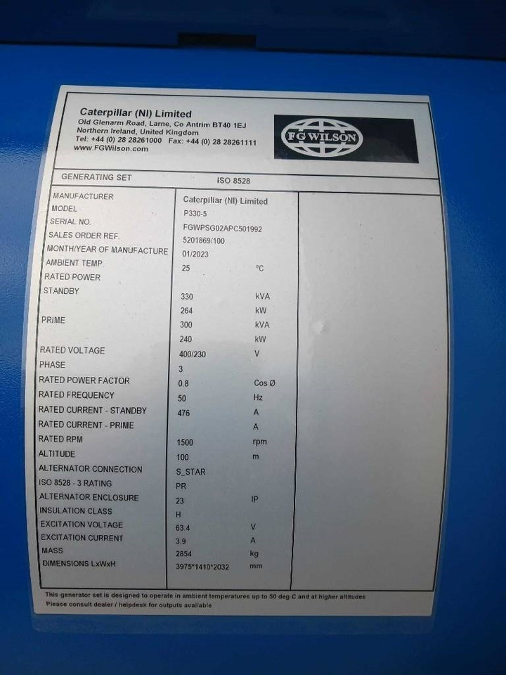 Leasing FG Wilson P330-5 - 330 kVA Genset - DPX-16016  FG Wilson P330-5 - 330 kVA Genset - DPX-16016: φωτογραφία 6