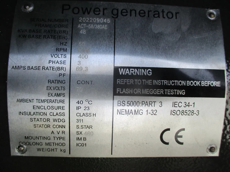 Καινούριο Βιομηχανική γεννήτρια Active ACT-58/380AE , New Diesel generator , 48 KVA , 3 Phase , 2 Pieces in stock: φωτογραφία 15