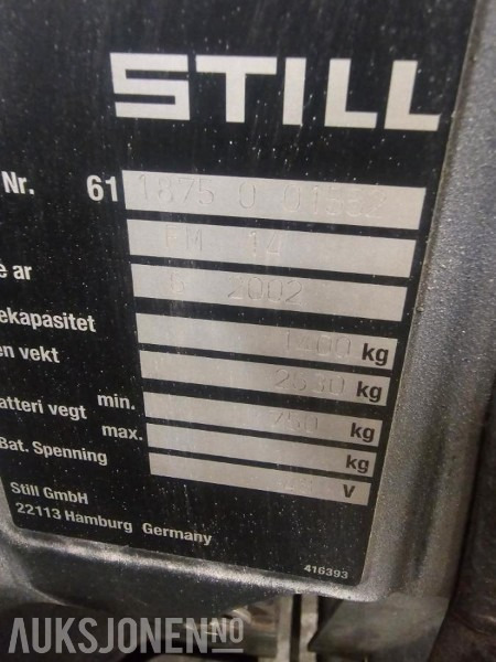 2002 Still Truck - Ανυψωτικό μηχάνημα: φωτογραφία 3 2002 Still Truck - Ανυψωτικό μηχάνημα: φωτογραφία 3