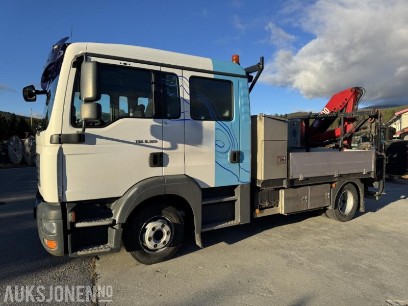 2007 MAN TGL 8.180 4X2 LINJEBIL MED KRAN OG MASSE UTSTYR - Φορτηγό με ανοιχτή καρότσα: φωτογραφία 1 2007 MAN TGL 8.180 4X2 LINJEBIL MED KRAN OG MASSE UTSTYR - Φορτηγό με ανοιχτή καρότσα: φωτογραφία 1