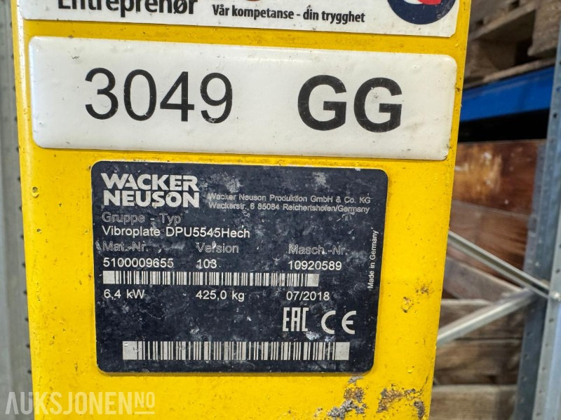 2018 Wacker Neuson DPU5545Hech vibroplate 425 kg - Οδοστρωτήρας: φωτογραφία 4 2018 Wacker Neuson DPU5545Hech vibroplate 425 kg - Οδοστρωτήρας: φωτογραφία 4