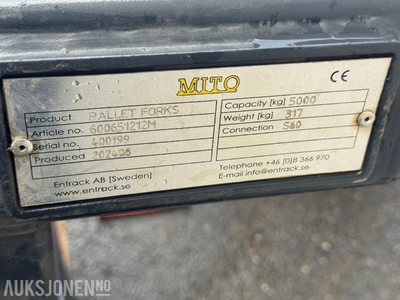 2024 Mito Pallegafler S60 til Gravemaskin - Παρελκόμενα για Κατασκευή μηχανήματα: φωτογραφία 5 2024 Mito Pallegafler S60 til Gravemaskin - Παρελκόμενα για Κατασκευή μηχανήματα: φωτογραφία 5