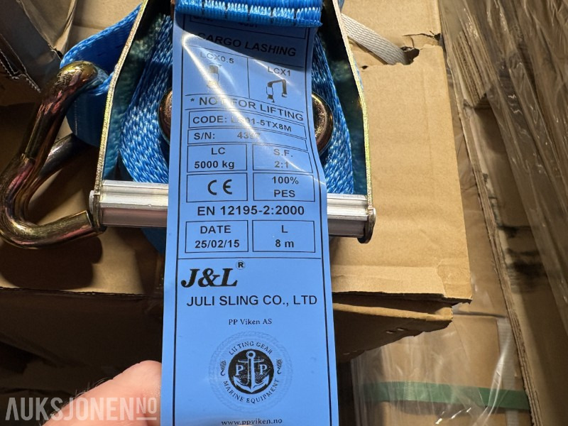 2025 J&L 5-tonn lastestropper - jekkestropper - cargo lashing strap - Φορτηγό: φωτογραφία 2 2025 J&L 5-tonn lastestropper - jekkestropper - cargo lashing strap - Φορτηγό: φωτογραφία 2
