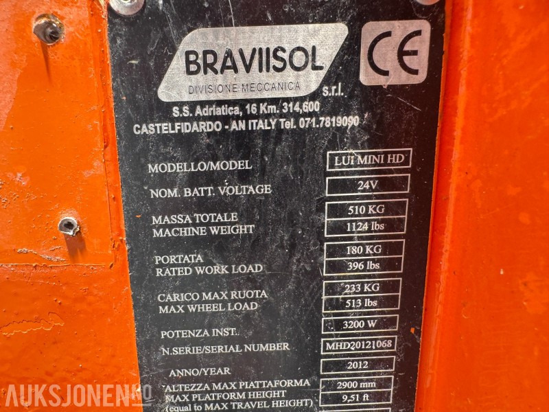 Bravisol LUI MINI HD Batteridreven mastelift – 4,9 m, smal - Πλατφόρμα εναέρια: φωτογραφία 5 Bravisol LUI MINI HD Batteridreven mastelift – 4,9 m, smal - Πλατφόρμα εναέρια: φωτογραφία 5