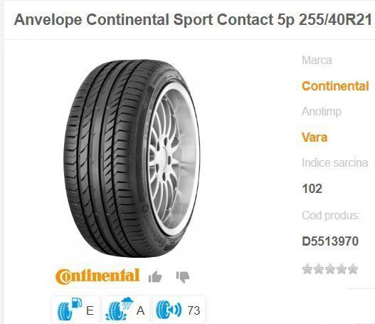 Anvelope Continental NOI ContisportContact 255 / 40 ZR 21 - Ελαστικό για Αυτοκίνητο: φωτογραφία 5 Anvelope Continental NOI ContisportContact 255 / 40 ZR 21 - Ελαστικό για Αυτοκίνητο: φωτογραφία 5
