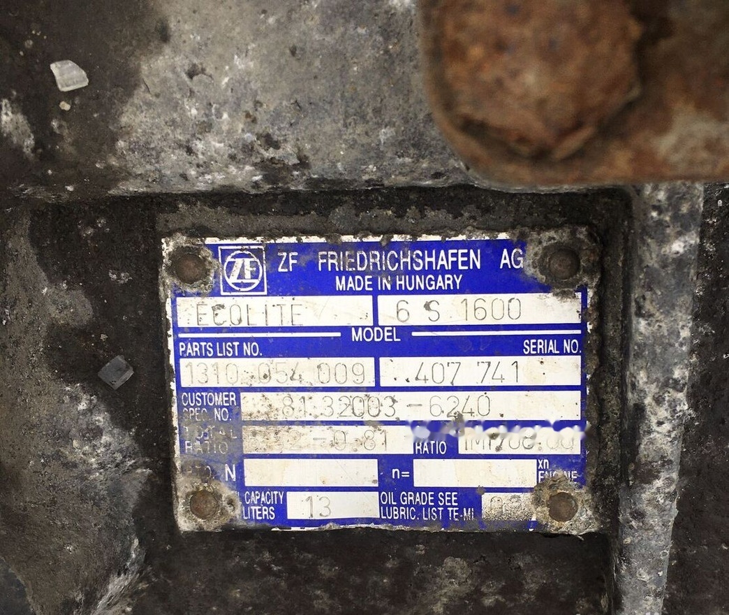 ZF Ecolite 6S1600 1310054009 - Κιβώτιο ταχυτήτων για Λεωφορείο: φωτογραφία 1 ZF Ecolite 6S1600 1310054009 - Κιβώτιο ταχυτήτων για Λεωφορείο: φωτογραφία 1