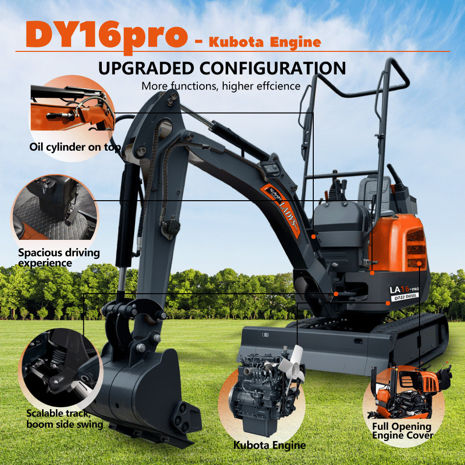 LADYS LA16Pro Mini Excavator CE Certification Kubota Engine(Factory Outlet) Mini Pelle Minibagger Minikoparka Miniexcavadora - Μίνι εκσκαφέας: φωτογραφία 3 LADYS LA16Pro Mini Excavator CE Certification Kubota Engine(Factory Outlet) Mini Pelle Minibagger Minikoparka Miniexcavadora - Μίνι εκσκαφέας: φωτογραφία 3