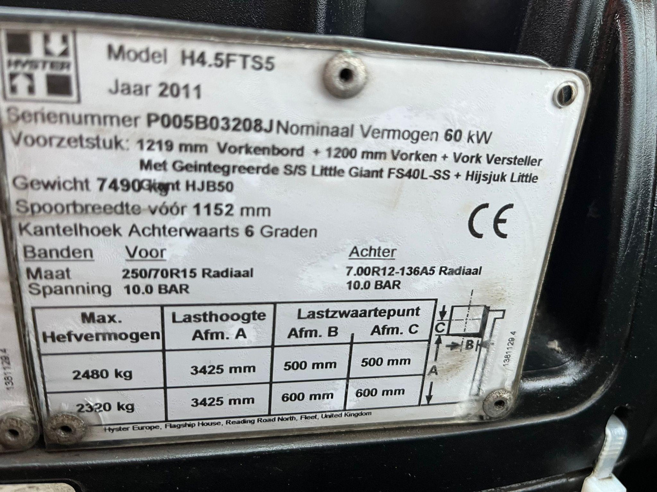 Πετρελαιοκίνητο περονοφόρο Hyster H4.5: φωτογραφία 15