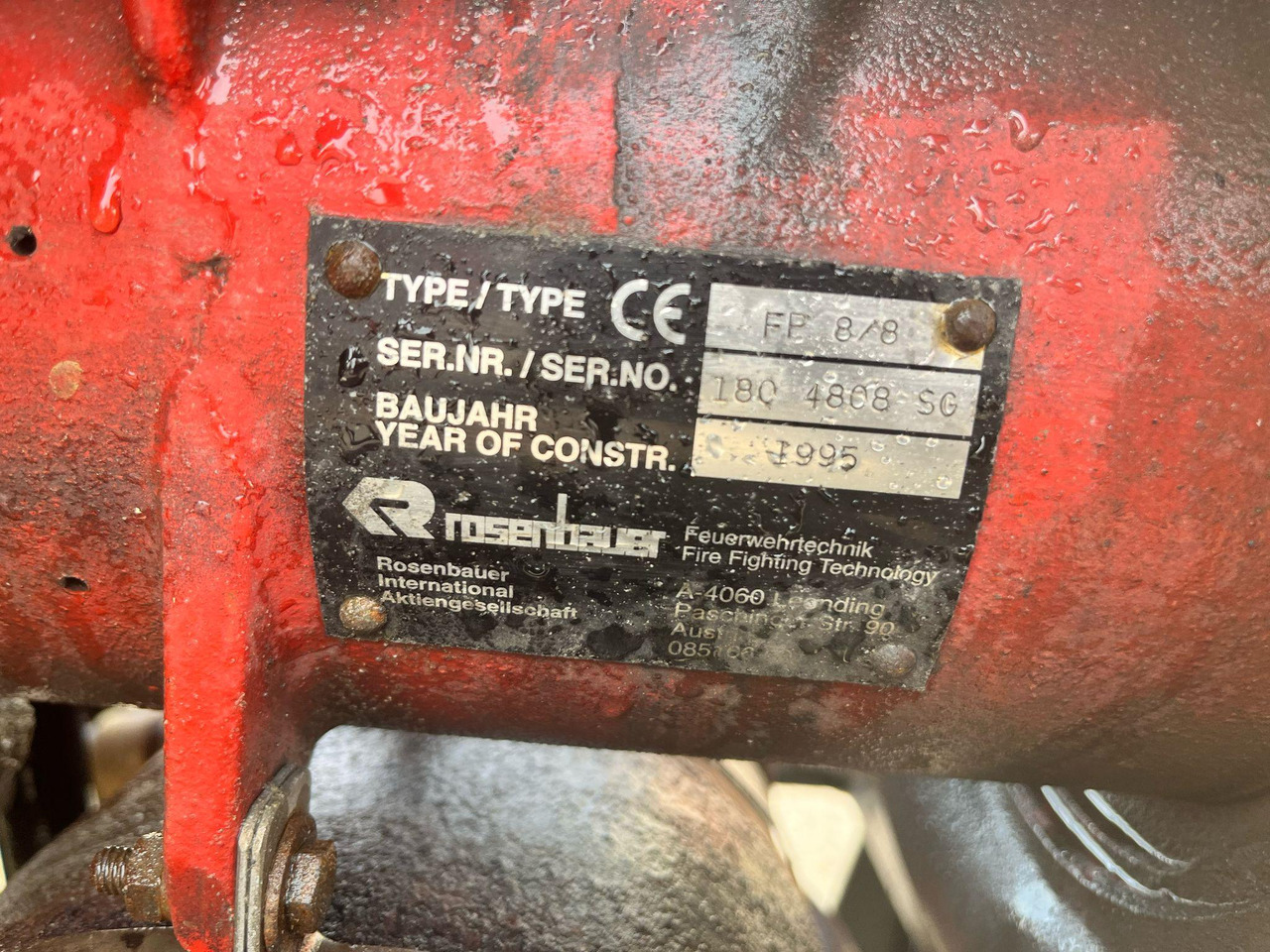 Rosenbauer FP 8/8 - Αντλία νερού: φωτογραφία 2 Rosenbauer FP 8/8 - Αντλία νερού: φωτογραφία 2