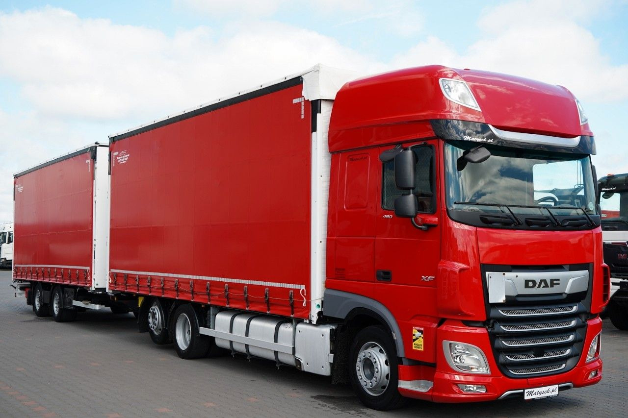 DAF XF 480 / ZESTAW TANDEM / 120 M3 / PRZEJAZDOWY / - Φορτηγό μουσαμάς: φωτογραφία 1 DAF XF 480 / ZESTAW TANDEM / 120 M3 / PRZEJAZDOWY / - Φορτηγό μουσαμάς: φωτογραφία 1