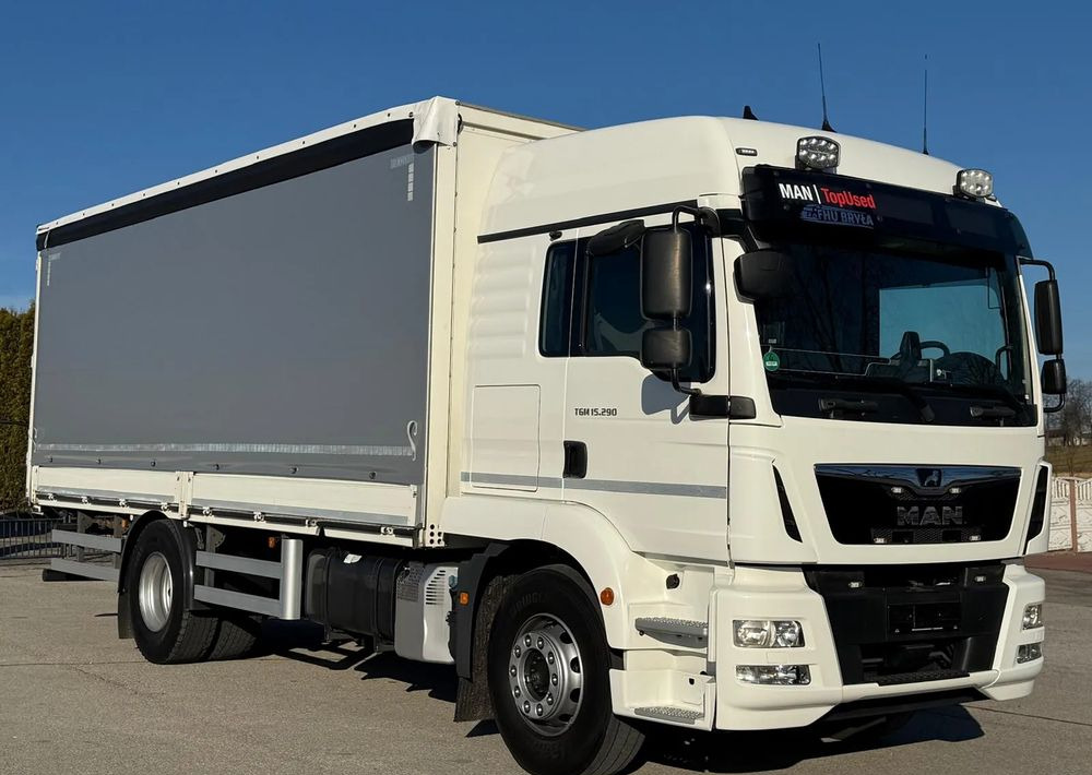 MAN TGM 15.290/E6/FIRANKA/BURTO-FIRANKA/SZKOŁA JAZDY/MAŁY ROZSTAW OSI/16PALET/WINDA/NISKI PRZEBIEG/2019/SERWISOWANY/JAK NOWY - Φορτηγό μουσαμάς: φωτογραφία 1 MAN TGM 15.290/E6/FIRANKA/BURTO-FIRANKA/SZKOŁA JAZDY/MAŁY ROZSTAW OSI/16PALET/WINDA/NISKI PRZEBIEG/2019/SERWISOWANY/JAK NOWY - Φορτηγό μουσαμάς: φωτογραφία 1