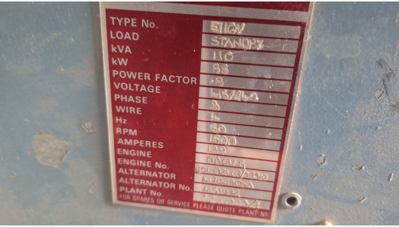 Eurocomach Stromaggregat KVA110 - Βιομηχανική γεννήτρια: φωτογραφία 5 Eurocomach Stromaggregat KVA110 - Βιομηχανική γεννήτρια: φωτογραφία 5