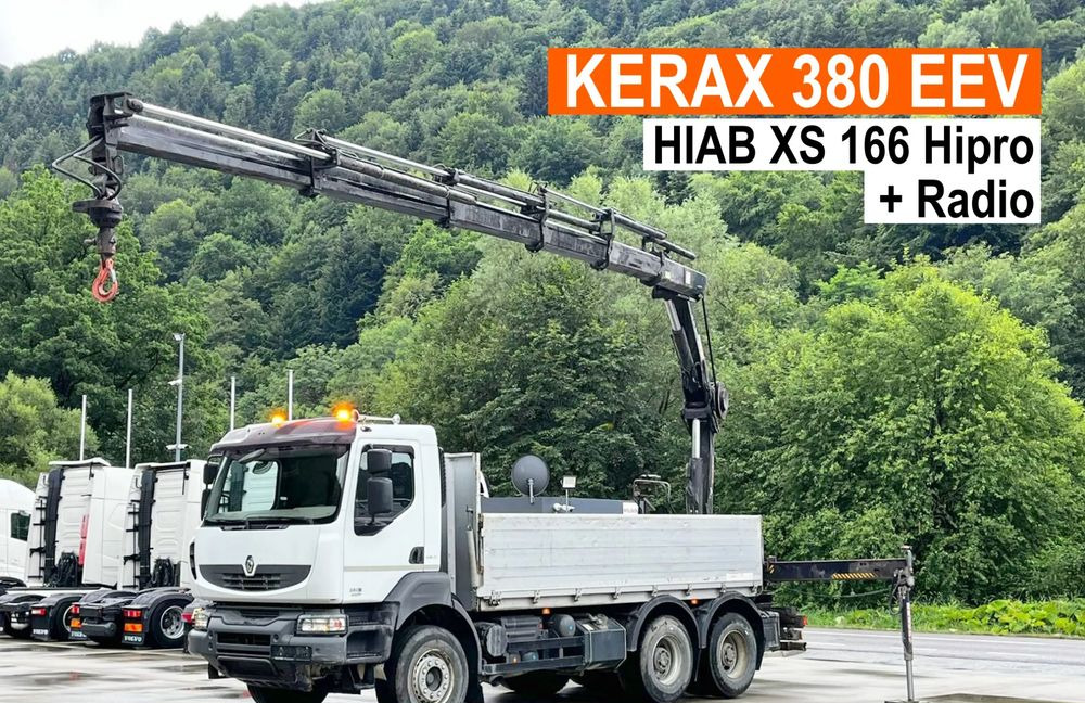Renault Kerax 380 EEV // Skrzynia Burtowa // HIAB XS166 Hipro + Radio // Zwolnice //  // - Φορτηγό με ανοιχτή καρότσα, Φορτηγό με γερανό: φωτογραφία 1 Renault Kerax 380 EEV // Skrzynia Burtowa // HIAB XS166 Hipro + Radio // Zwolnice //  // - Φορτηγό με ανοιχτή καρότσα, Φορτηγό με γερανό: φωτογραφία 1
