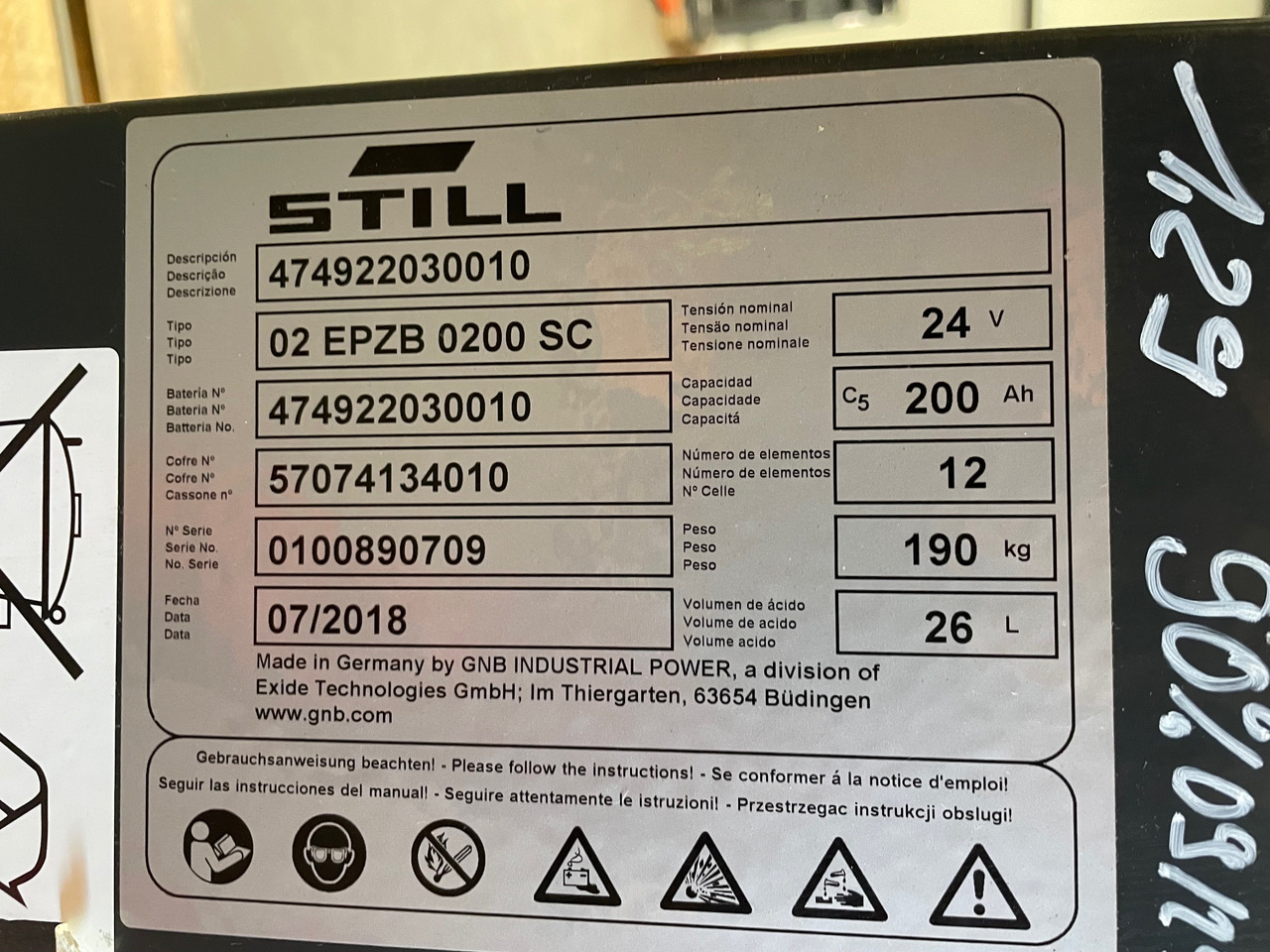 Exide 24 Volt I 2EPzB 200 - Συσσωρευτής για Ανυψωτικό μηχάνημα: φωτογραφία 2 Exide 24 Volt I 2EPzB 200 - Συσσωρευτής για Ανυψωτικό μηχάνημα: φωτογραφία 2