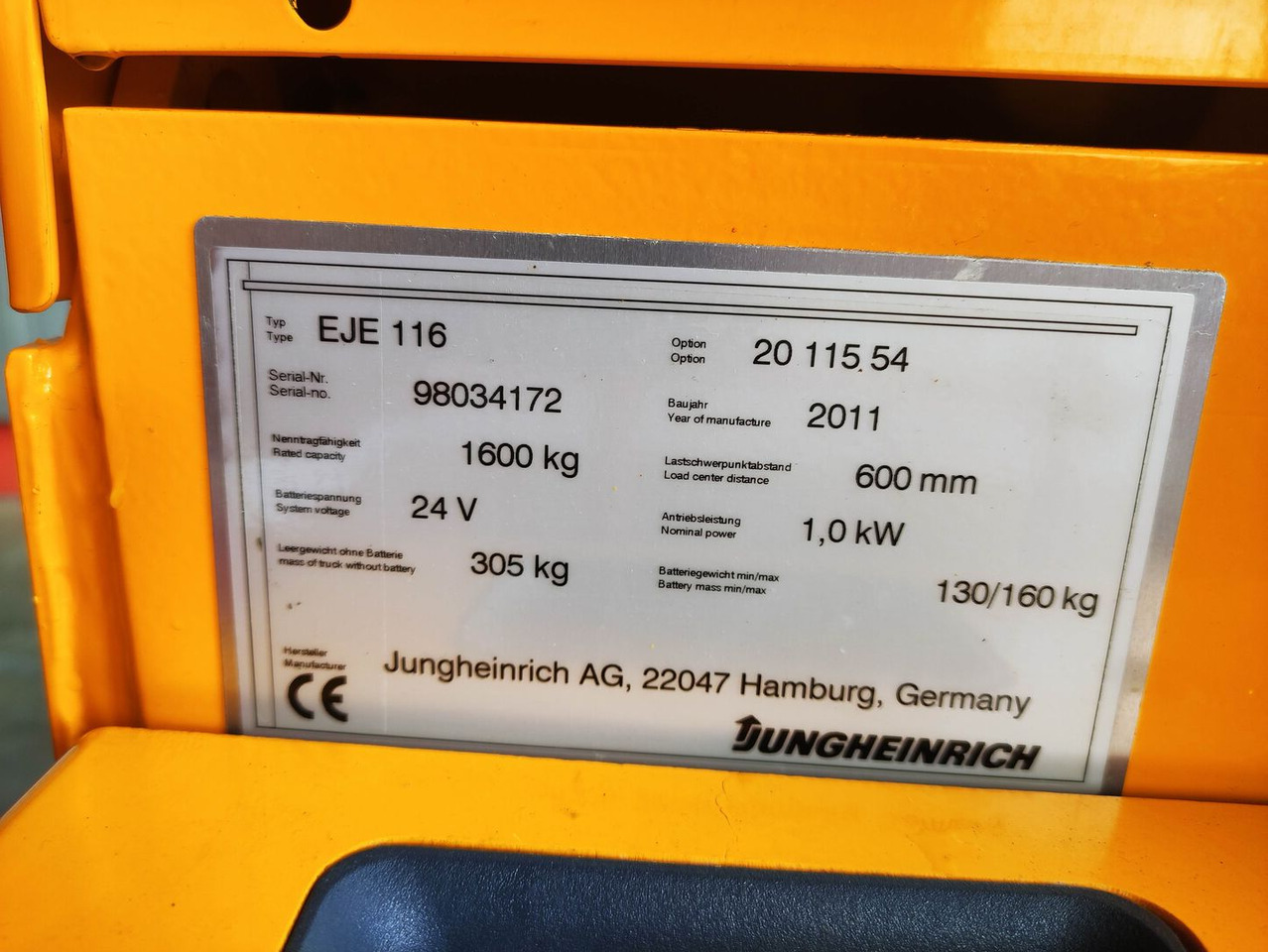 Jungheinrich EJE 116 - Παλετοφόρο: φωτογραφία 5 Jungheinrich EJE 116 - Παλετοφόρο: φωτογραφία 5