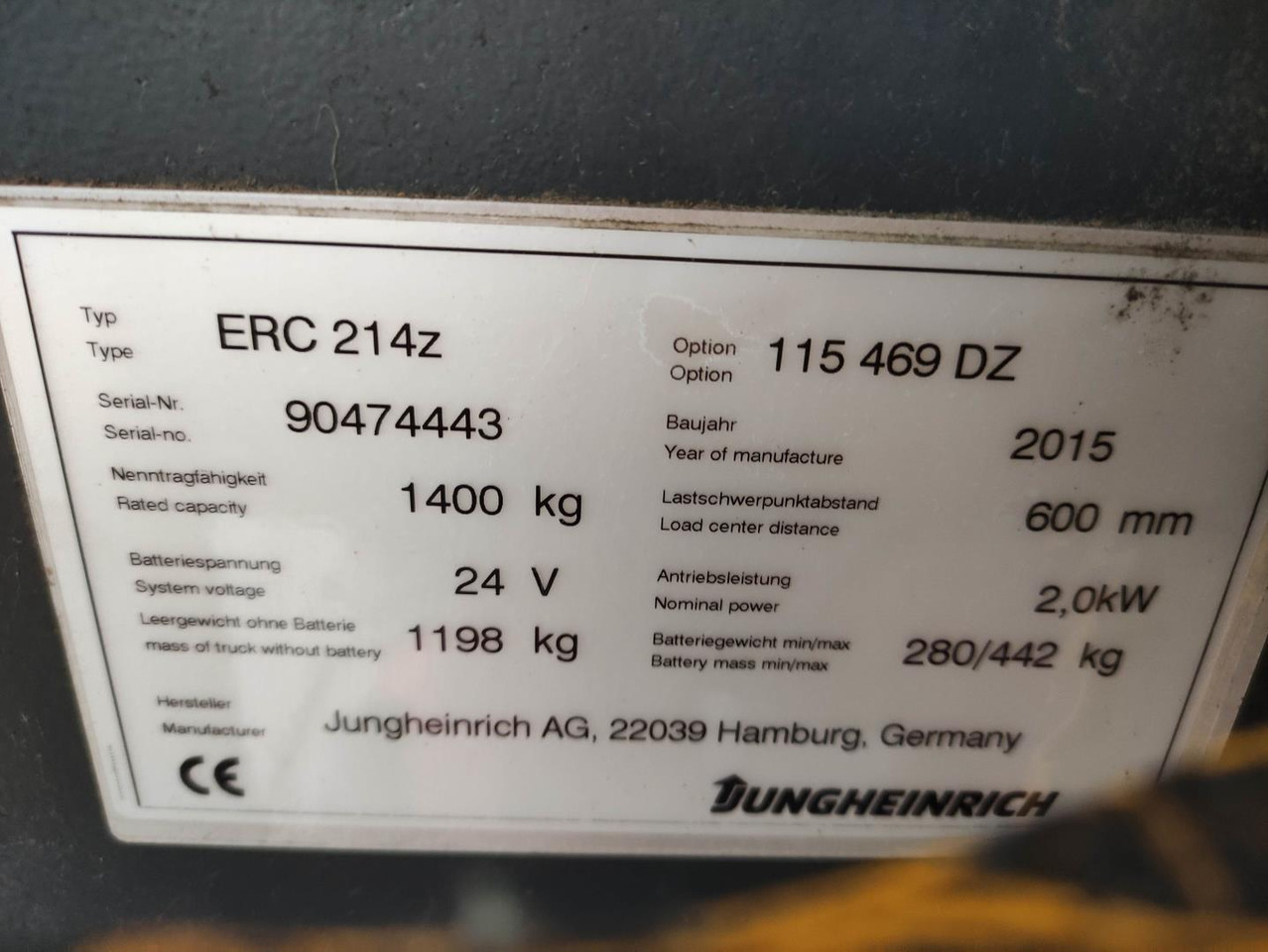 Jungheinrich ERC 214 Z - Μηχάνημα στοίβαξης: φωτογραφία 5 Jungheinrich ERC 214 Z - Μηχάνημα στοίβαξης: φωτογραφία 5
