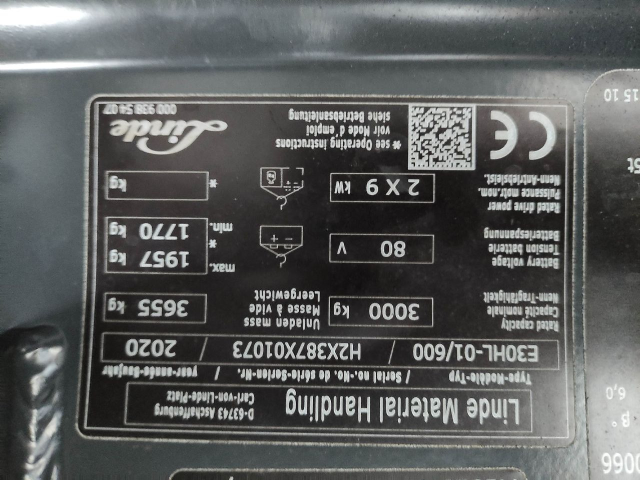 Ηλεκτροκίνητο περονοφόρο Linde E30HL-01/600-387 (M): φωτογραφία 7