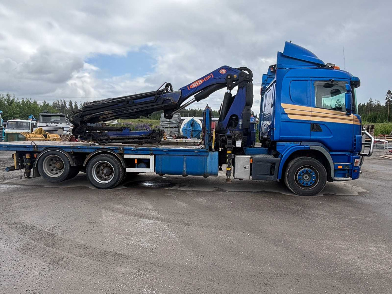 Truck Scania R 164 460 + crane PM 35.5 SP - Φορτηγό με ανοιχτή καρότσα, Φορτηγό με γερανό: φωτογραφία 4 Truck Scania R 164 460 + crane PM 35.5 SP - Φορτηγό με ανοιχτή καρότσα, Φορτηγό με γερανό: φωτογραφία 4