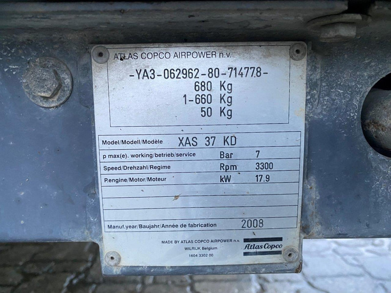 Atlas-Copco XAS 37 kd NVT - Αεροσυμπιεστής: φωτογραφία 5 Atlas-Copco XAS 37 kd NVT - Αεροσυμπιεστής: φωτογραφία 5