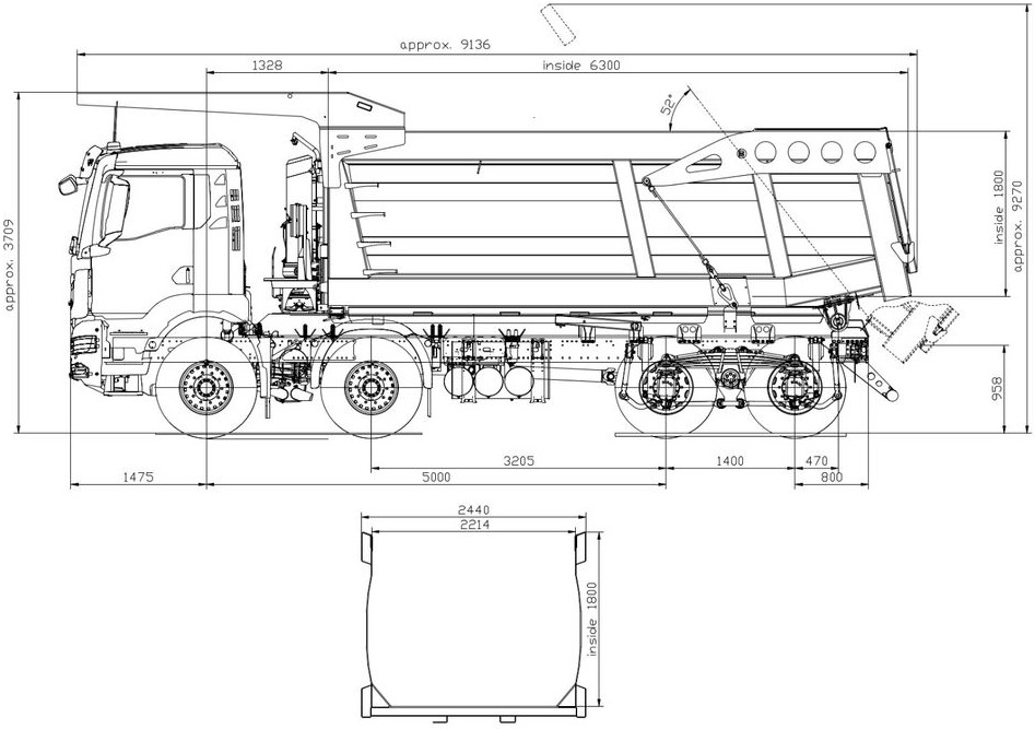 MAN TGS 44.400 8x4 EURO2 FML MINE KIPPER 23M3 - Φορτηγό ανατρεπόμενο: φωτογραφία 1 MAN TGS 44.400 8x4 EURO2 FML MINE KIPPER 23M3 - Φορτηγό ανατρεπόμενο: φωτογραφία 1