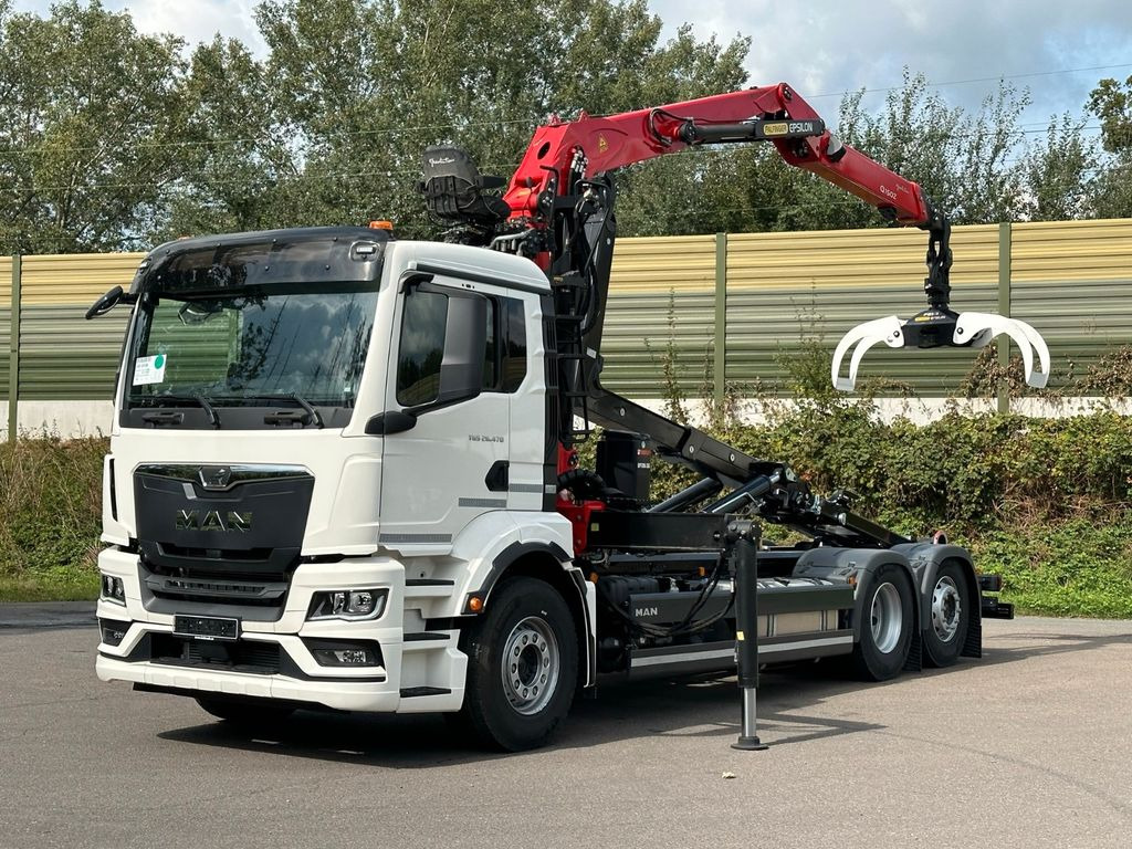 MAN TGS 26.470 6x2 Abrollkipper + Kran EPSILON - Φορτηγό φόρτωσης γάντζου, Φορτηγό με γερανό: φωτογραφία 1 MAN TGS 26.470 6x2 Abrollkipper + Kran EPSILON - Φορτηγό φόρτωσης γάντζου, Φορτηγό με γερανό: φωτογραφία 1