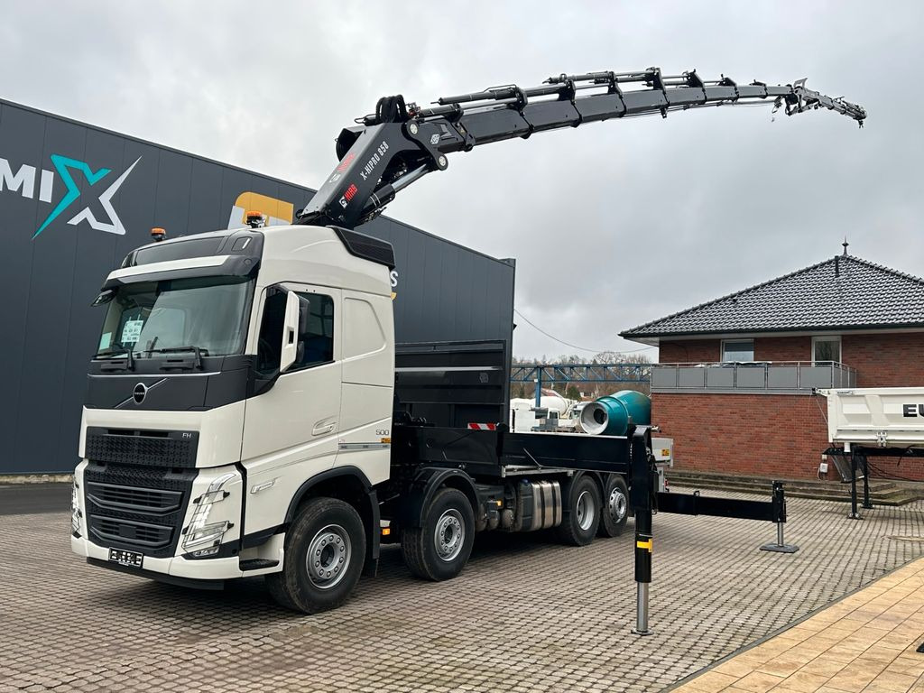 Volvo FH500 8X4 Kran HIAB X-HiPro858E-8 & Jib150x-6 - Φορτηγό με ανοιχτή καρότσα, Φορτηγό με γερανό: φωτογραφία 1 Volvo FH500 8X4 Kran HIAB X-HiPro858E-8 & Jib150x-6 - Φορτηγό με ανοιχτή καρότσα, Φορτηγό με γερανό: φωτογραφία 1