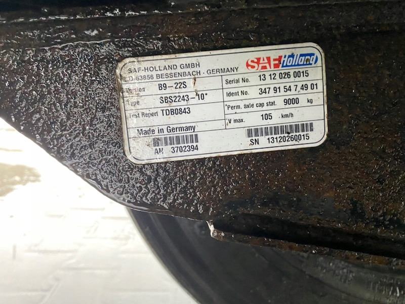 Πίσω άξονας για Τρέιλερ SAF OŚ NACZEPA WYWROTKA CYSTERNA TARCZE INTRAX KOMPLETNA SAF B9-22S SBS2243-10: φωτογραφία 7 Πίσω άξονας για Τρέιλερ SAF OŚ NACZEPA WYWROTKA CYSTERNA TARCZE INTRAX KOMPLETNA SAF B9-22S SBS2243-10: φωτογραφία 7