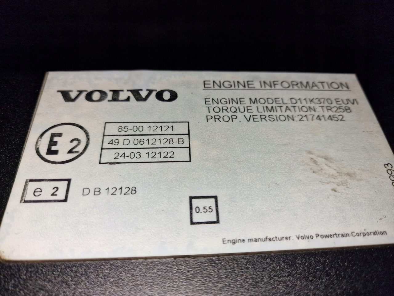 VOLVO SILNIK KOMPLETNY VOLVO FM 4 FMX 4 D11K 370 EUVI K1 EURO 6 - Κινητήρας για Φορτηγό: φωτογραφία 2 VOLVO SILNIK KOMPLETNY VOLVO FM 4 FMX 4 D11K 370 EUVI K1 EURO 6 - Κινητήρας για Φορτηγό: φωτογραφία 2