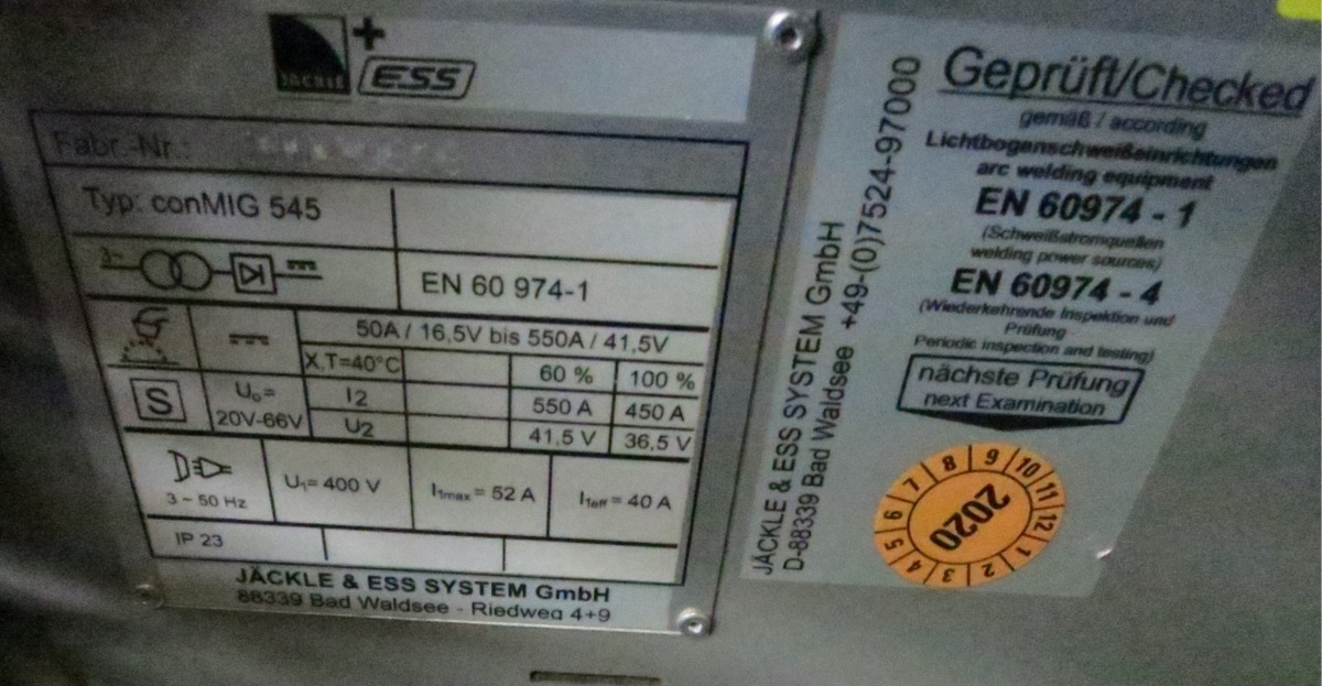 Jaeckle conMIG 545 - Ηλεκτροσυγκολλήσεις: φωτογραφία 3 Jaeckle conMIG 545 - Ηλεκτροσυγκολλήσεις: φωτογραφία 3