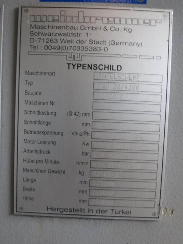 Weinbrenner TSV204100 - Μηχανήμα επεξεργασίας μετάλλου: φωτογραφία 3 Weinbrenner TSV204100 - Μηχανήμα επεξεργασίας μετάλλου: φωτογραφία 3